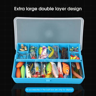 Tough Fishing Tackle Box Multi Grids Lightweight Double Layer Fishing Bait Box Fishing