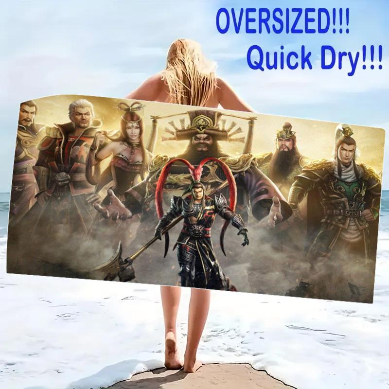 Dynasty Warriors Print Beach Towel, Large Soft Quick Dry Towel for Beach Camping Swimming