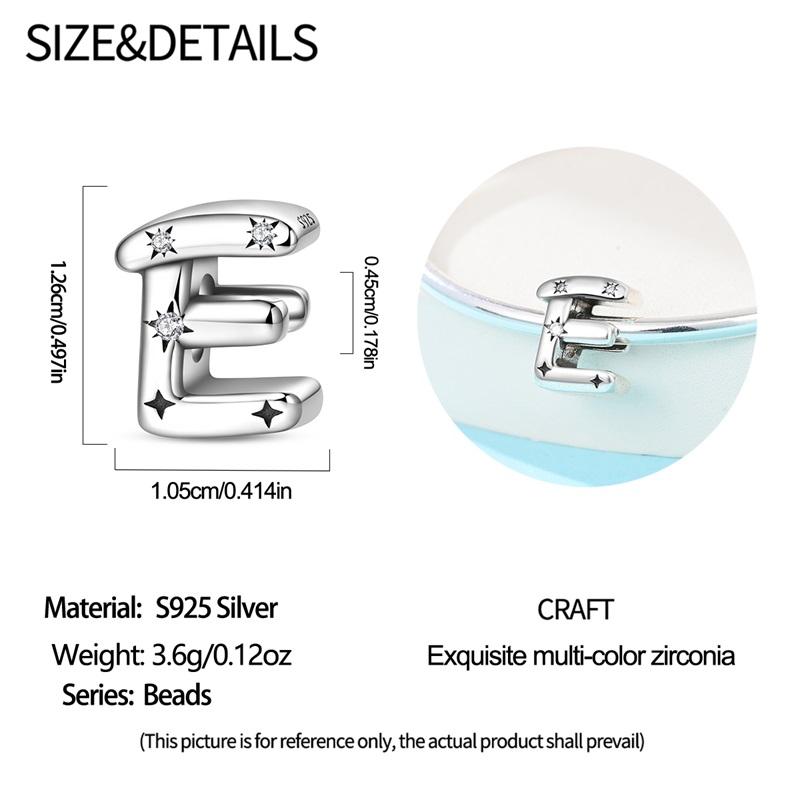 Copper Letter A-Z Alphabet Starlight Beads Diy Name Charms Fit Bracelets Necklace For Women Diy Pendant Making Jewelry