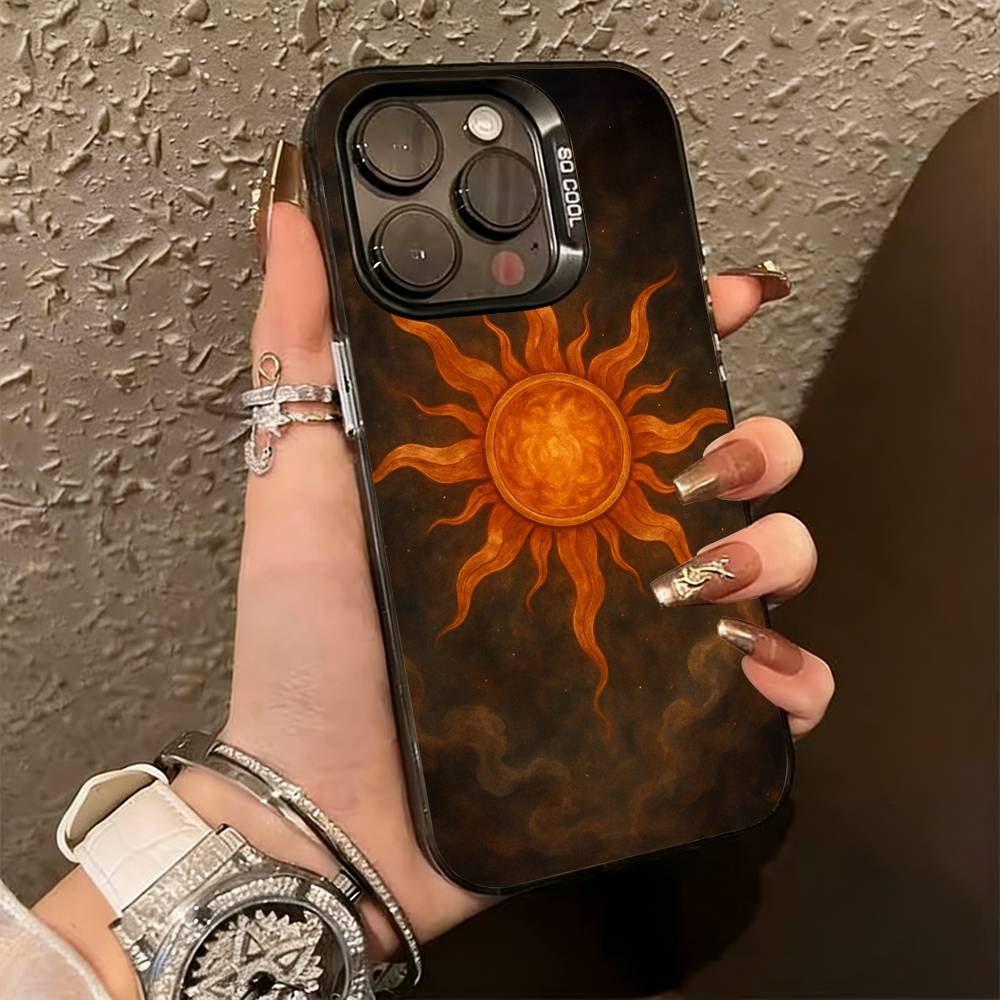 Sun M-moons Stars Signs Phone Case For iPhone 17,16,15,14,13,12,11 Plus,Pro Max,XS,Colorful Silver Black Cover