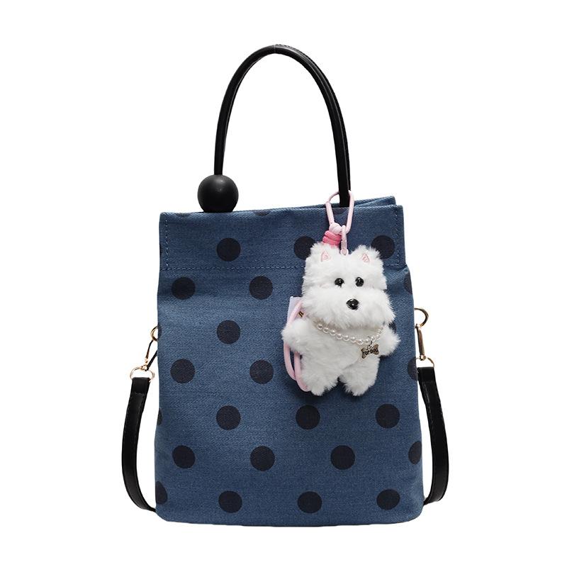 New product explosion Korean niche casual personality polka dot portable small bag versatile foreign style college style messenger bag women
