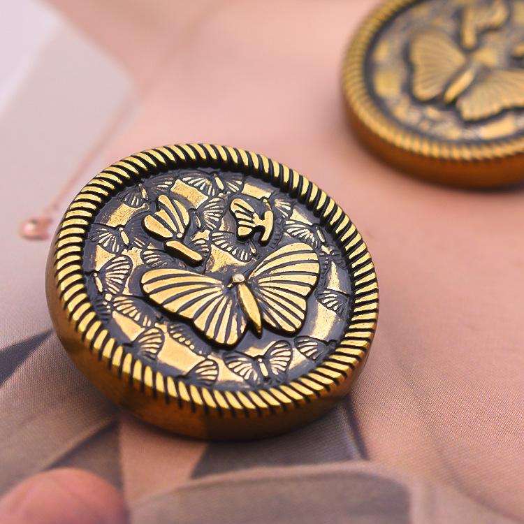 10pcs Beautiful Hollow Flower Shank Buttons High Quality Full Metal Round Buttons Woman Clothes Accessories