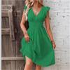 Robe d'été élégante à manches à volants style européen-américain pour femme - Nouveau style multicolore 2026
