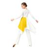 Girls Asymmetrical Hem Worship Dance Dress Elastic Waistband Pants Performance Set