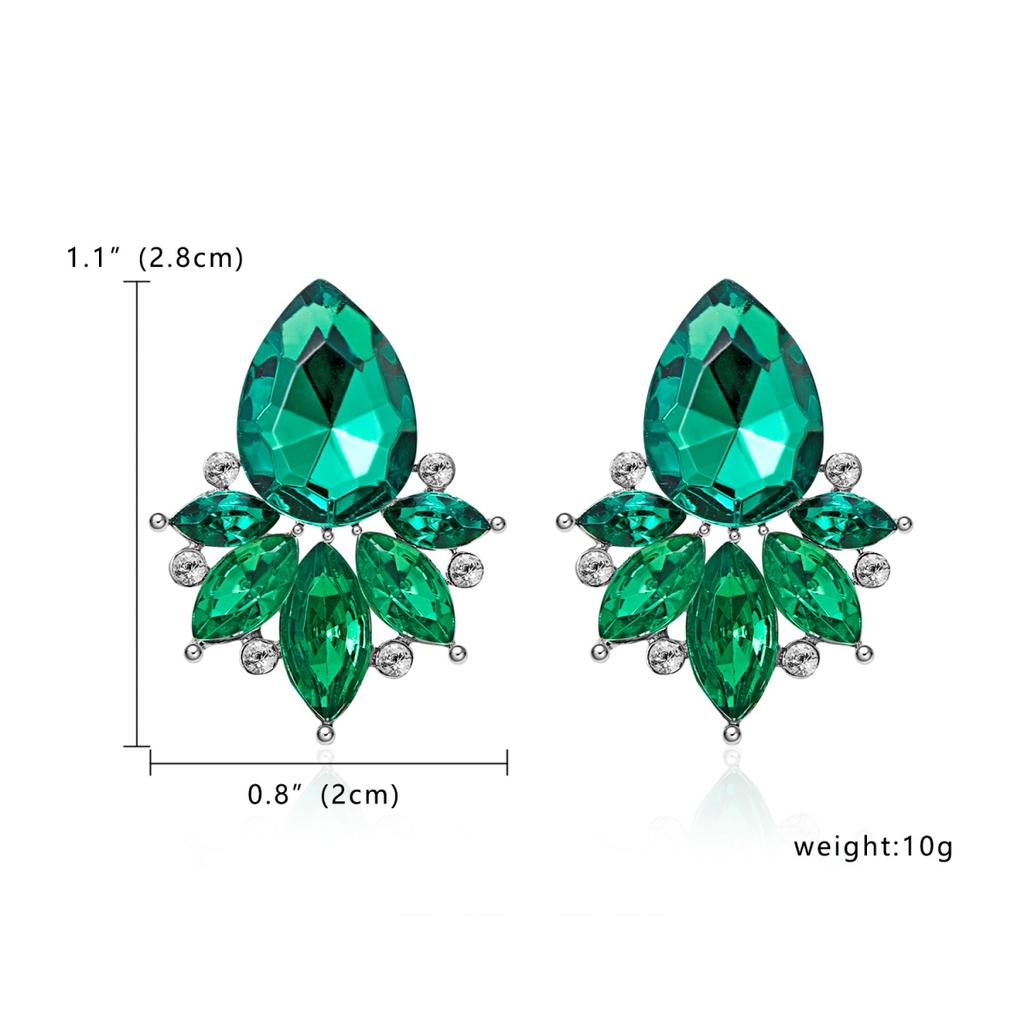 Klassiska Örhängen med Helt Kristall Vattendroppsblad för Kvinnor Män Eleganta Fina Strass Blomma Örhänge Bröllopssmycken