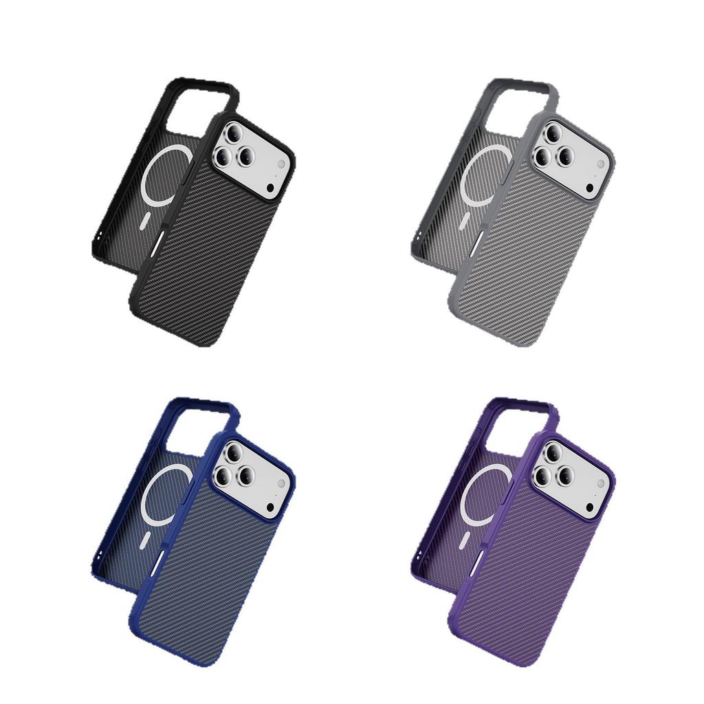For IPhone17promax Mobile Phone Case Magnetic Carbon Fiber Pattern Same Texture Kevlar Mobile Phone Case