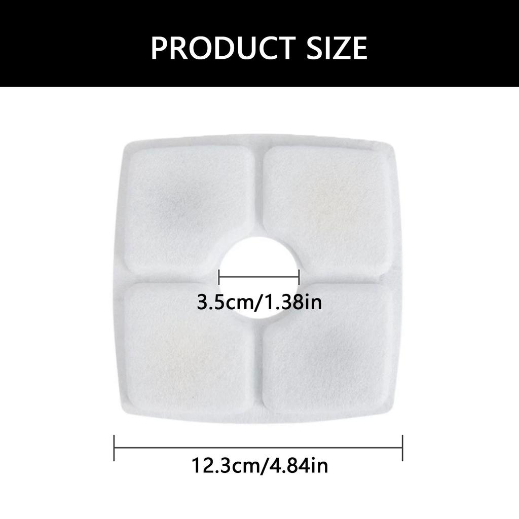 Pet Fountain Filters Filtration System Replacement Filter and Foam Water Purifications Filters Water Fountain Accessory