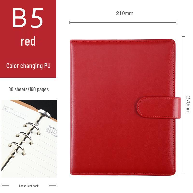 A5 Hochwertiges Leder-Cover Notizbuch mit losen Blättern - Individuelles Logo Firmen-Geschenkset