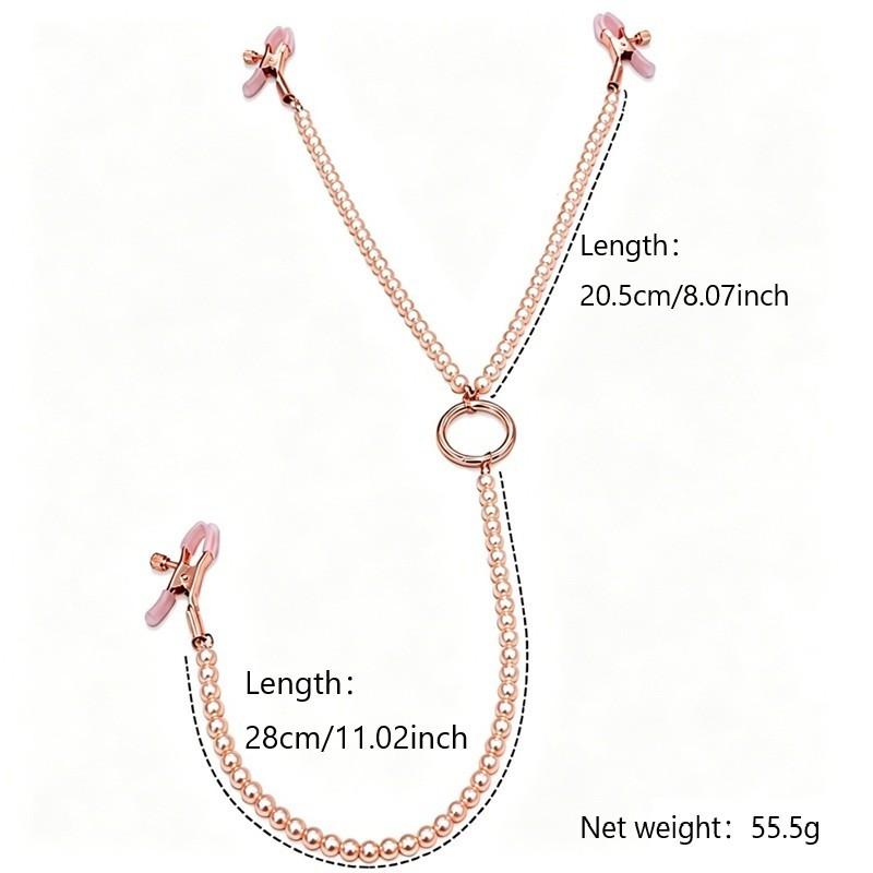 Female Nipple Clamps Collar With Pearl Chain Set Clitoris Nipple Clips Breast Bondage Slave Fetish Sex Toy Woman