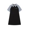 Women's Raglan Polo Collar Mini Dress