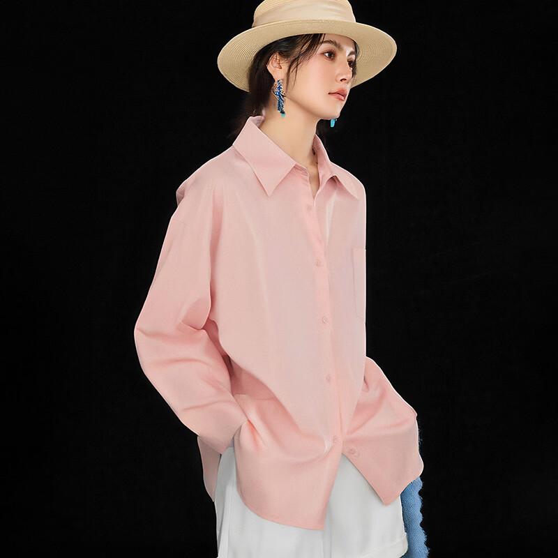 Wudao Women's 100% Cotton Loose-Fit Lapel Shirt