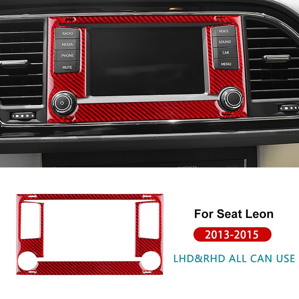 

Real Soft Carbon Fiber Sticker For Seat Leon 2013 2014 2015 LHD RHD Car Central Control Screen Trim