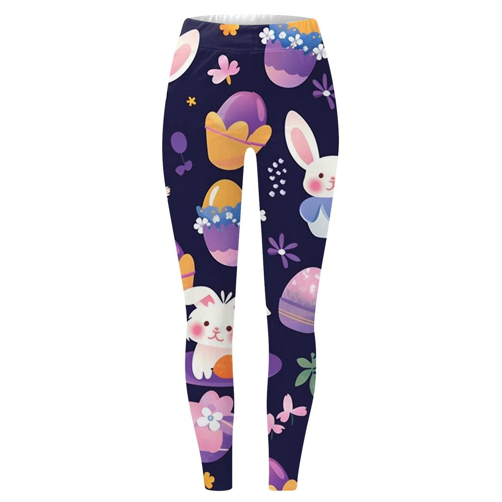 Damskie casualowe i modne spodnie do jogi z elastycznego materiału, dopasowane, z nadrukiem wakacyjnym, w kratę, długość 9 minut