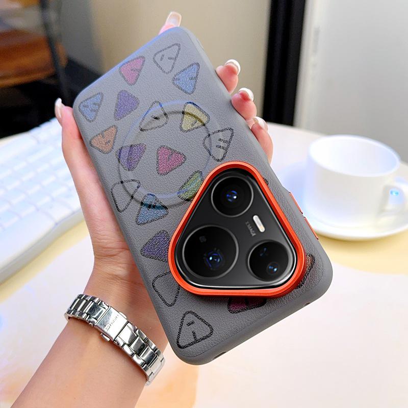 Golden Armor Graffiti Magnetic Leather Case for Huawei P70/Mate70 Ultra