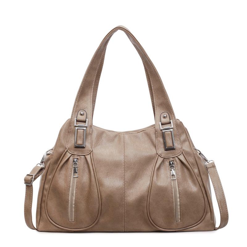Women's Shoulder Bag Solid Color Large Capacity Travel Commuter Tote Bag