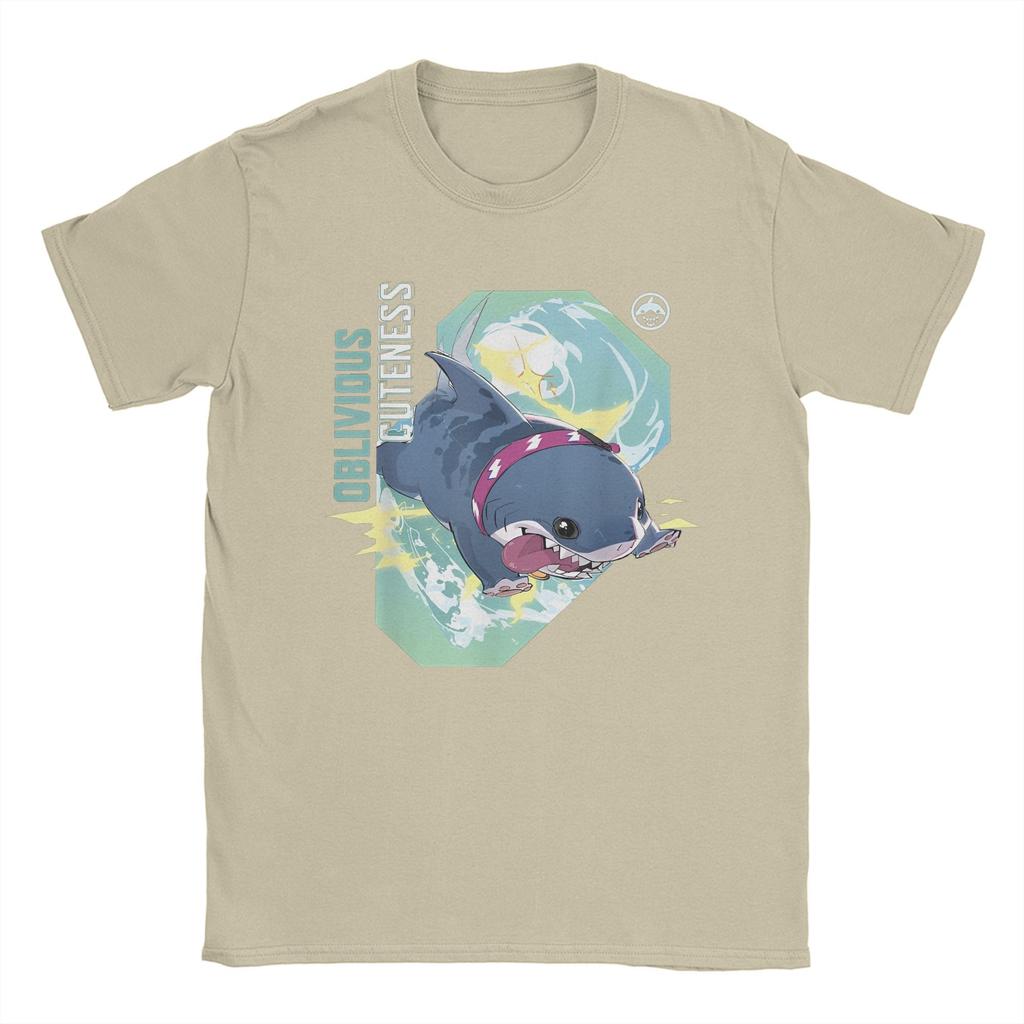 Men's T-Shirt Marvel-Rivals PVP Jeff the Land Shark Unique Cotton Tees Short Sleeve Oblivious Cuteness T Shirts Crew Neck Tops