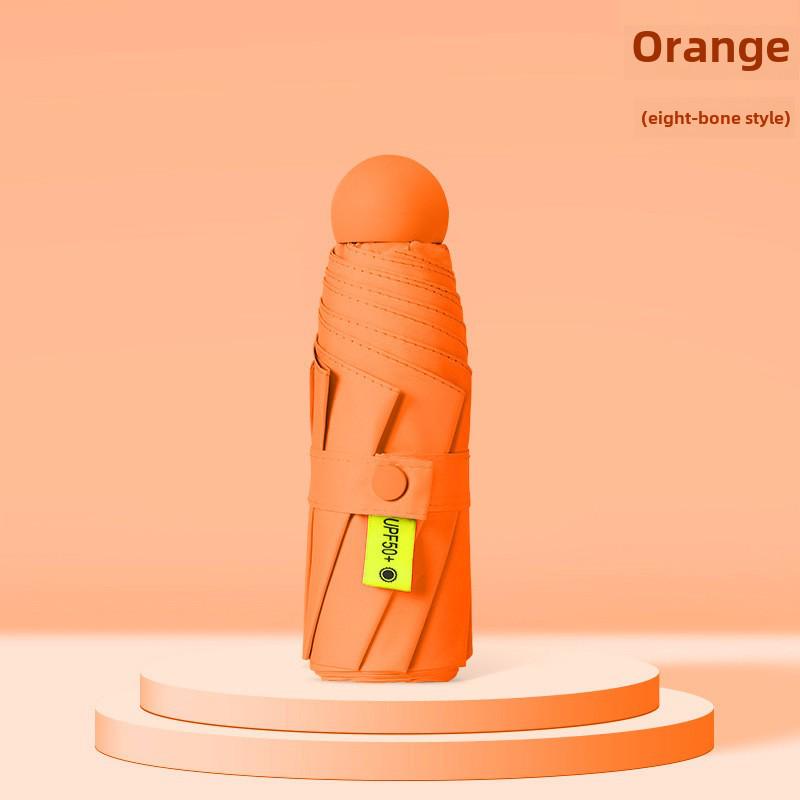 

Портативный женский солнцезащитный зонт - мини-черный капсульный дизайн