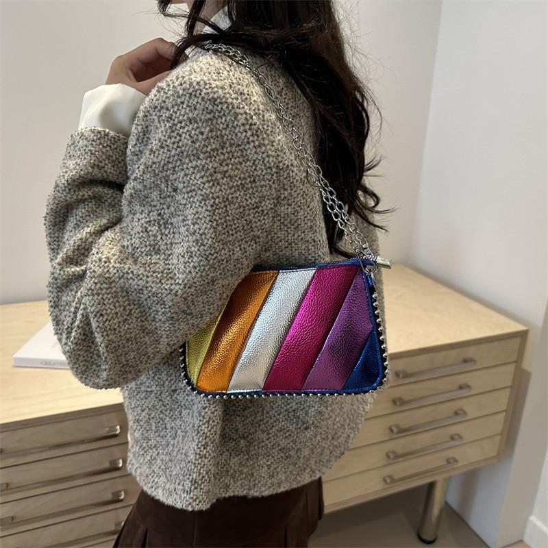 Chic Colorful Pu Shoulder Bag For Women Stylish Modern Square Design Ideal For Daily Use