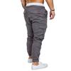 Plus Size Men Casual Solid Color Waist Drawstring Multi Pockets Long Cargo Pants