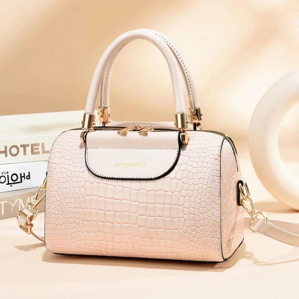 Fashionable Stone Pattern Pu Shoulder Bag For Women With Spacious Design And Trendy Style OffWhite