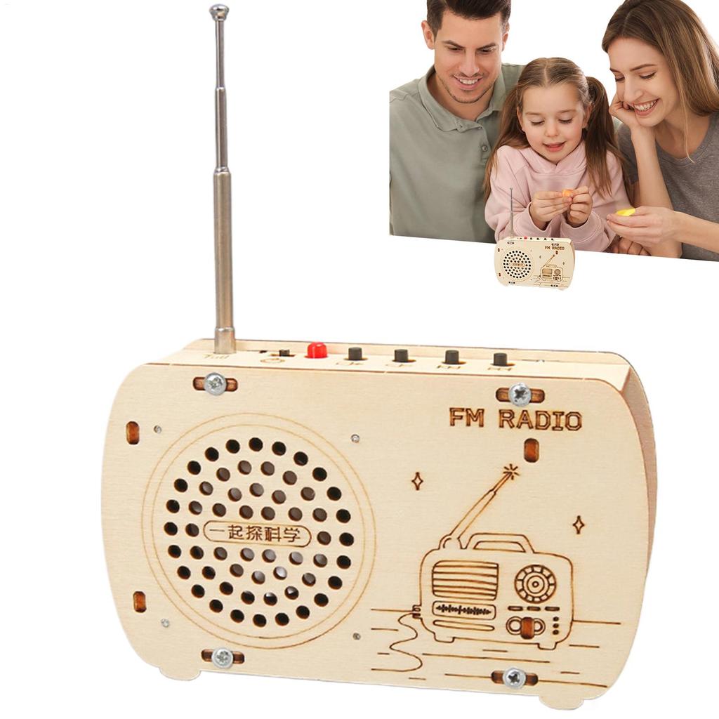 Build a Radio Kit Wood Radio Electronic Learning Set Science Experiment Electronics Toys Stem Project Kit Building Educational