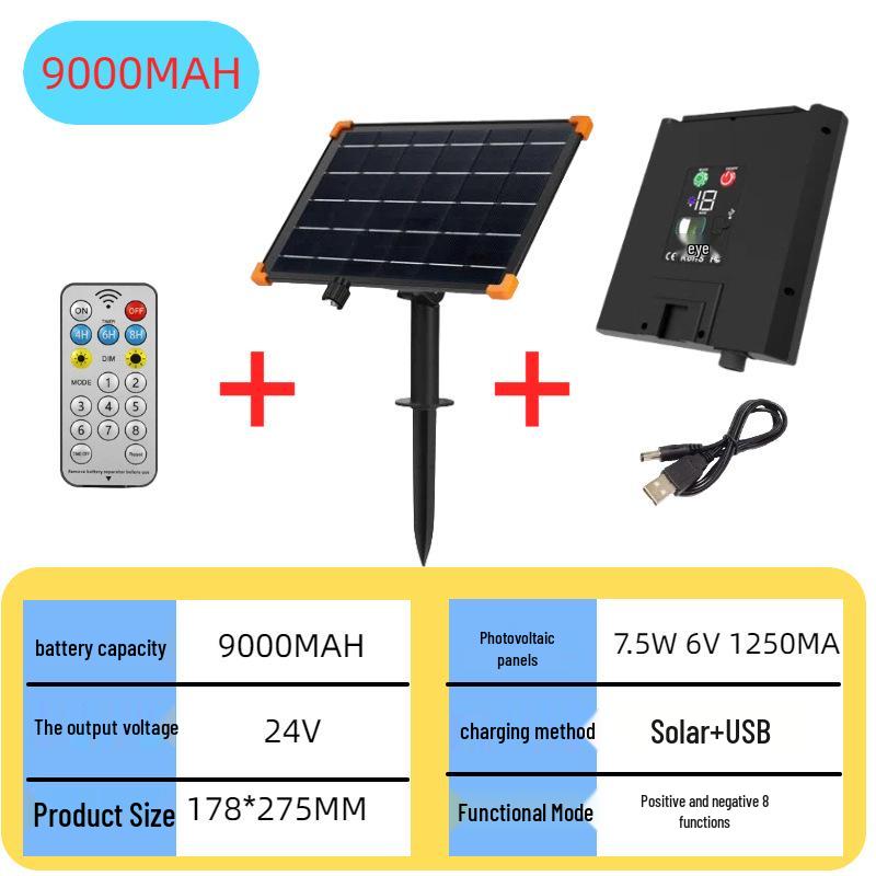 24V Solar Charging Panel with Copper Wire, Outdoor Low Voltage Light, Portable Remote Control, USB Interface, Energy Storage, Photovoltaic Accessory.