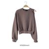 New Arrivals Open Run Women Loose Fit Long Sleeve Sweatshirt Shoulder Cut Ribbed
