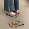 Mezzanine Slippers Women Wear New Korean Version of Retro Flip-flops Vacation Fairy Wind Seaside Flat Beach Shoes In Summer