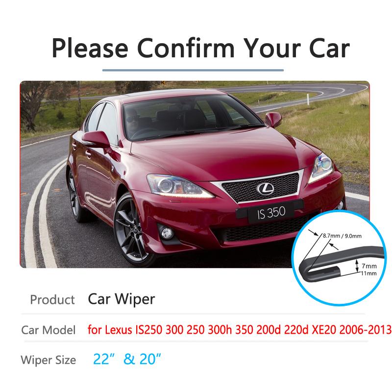 Cqrjdx1 for Lexus IS 2006~2013 XE20 Car Wiper Blades Front Windscreen Windshield Wipers IS250 300 250 300h 350 200d 220d Car Accessories
