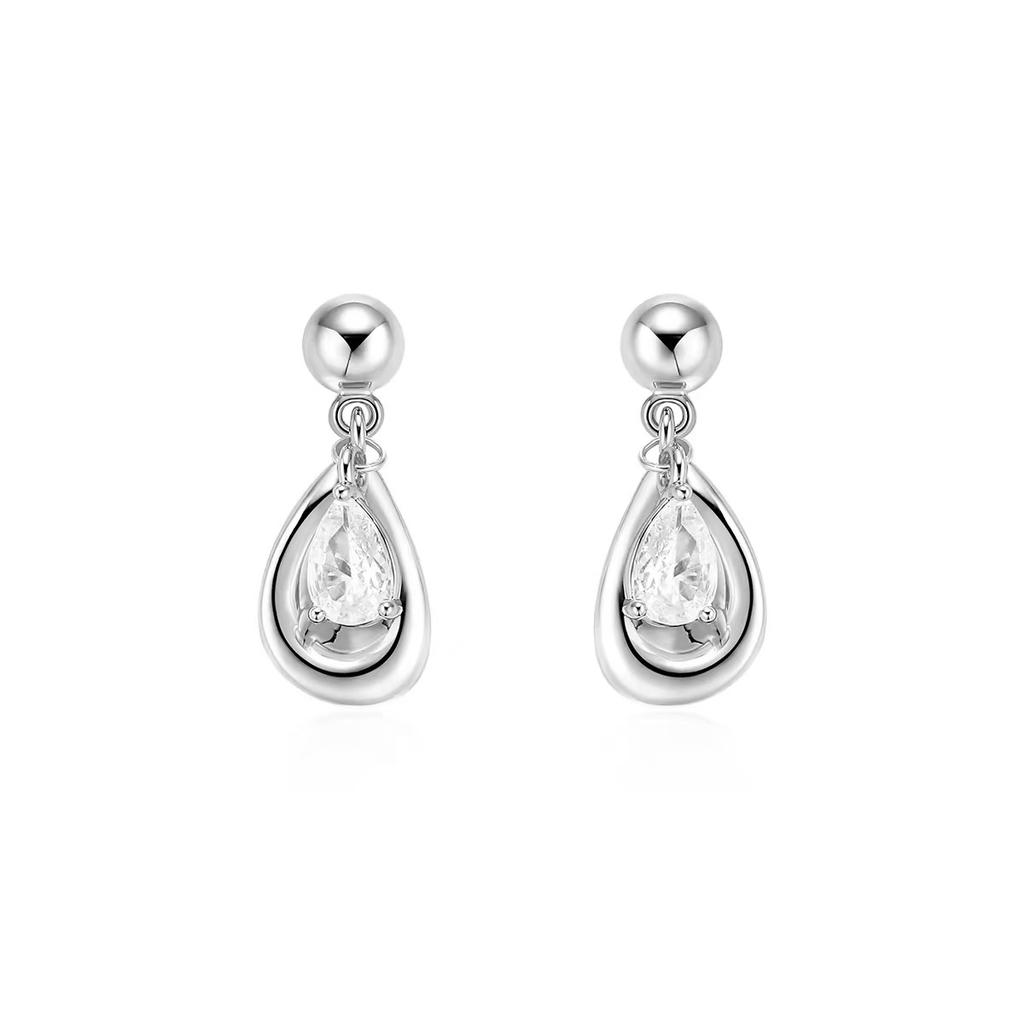 New 925 Sterling Silver Water Drop-Shaped Earrings, Simple Women's Jewelry, Birthday Gift for Friend, Exquisite Jewelry