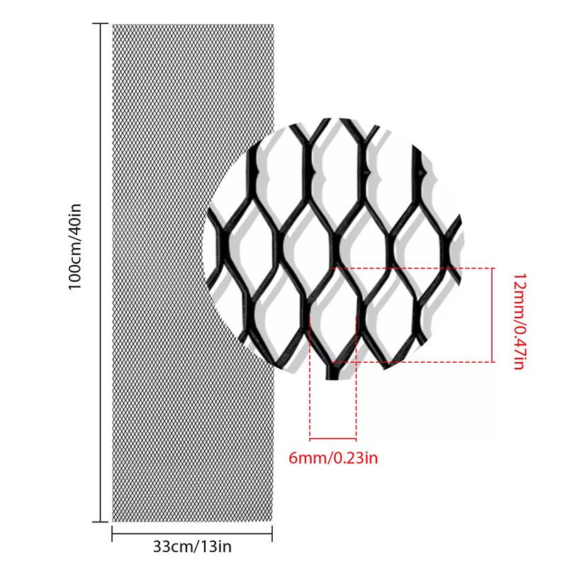 100Cmx33Cm Aluminum Alloy Grille Mesh Roll Automotive Grille Insert Bumper Rhombic Hole Black Car Grill Mesh Sheet