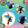 Spakon 9 Pieces Tropical Birds Honeycomb Paper Cutouts Rio Luau Party Hanging Decorations Rainforest Hanging Paper Birds Hawaiian Parrot Honeycomb