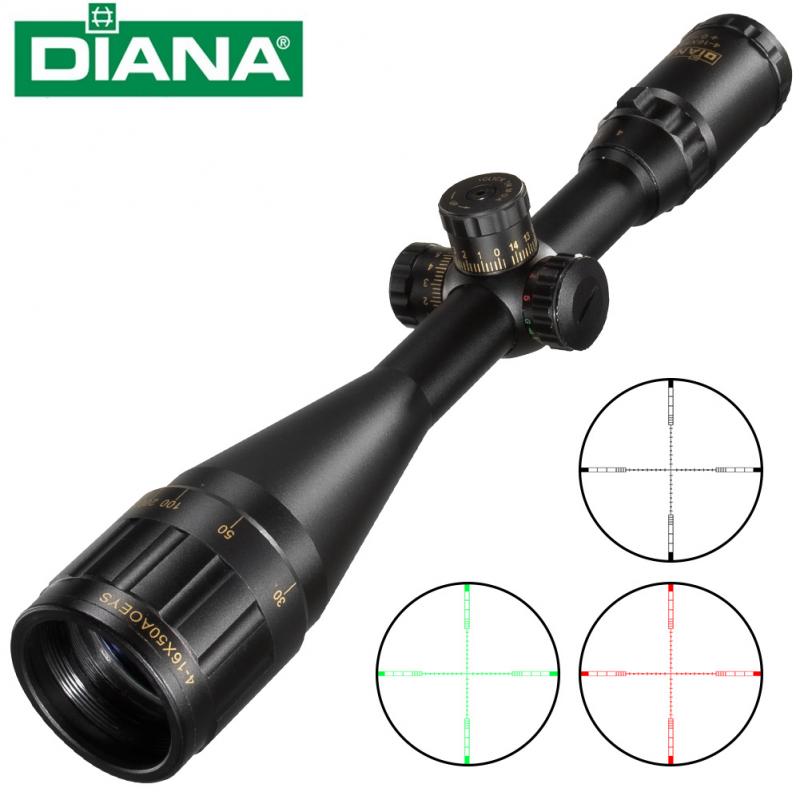 Diana 4-16X50 Aoe Red Green Cross Reticle Hunting Accessories Tactical Optical Sight for Hunting