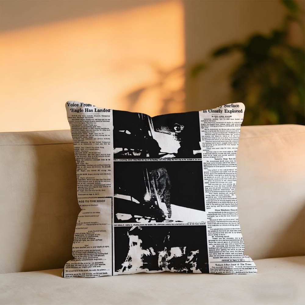 

The Apollo 11 Moon Landing Cushion Cover Cozy Velvet Throw PillowSoft Warm Cushion For Sofa Bed 30x30 cm