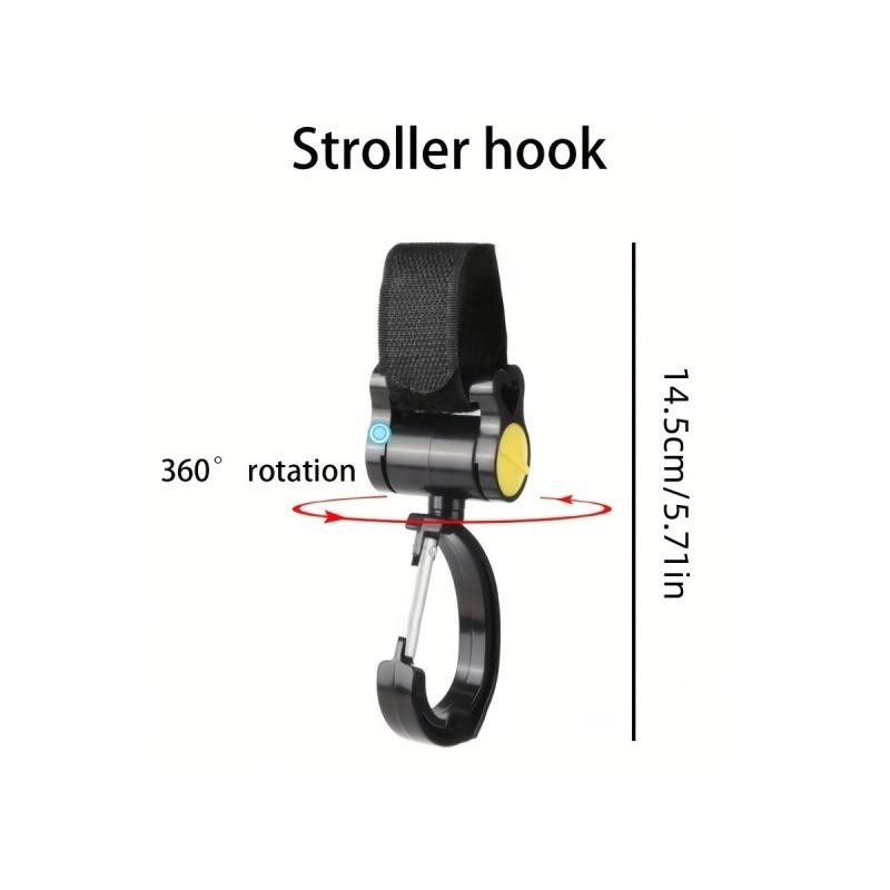 Universal Baby Stroller Hooks Accessories 360 Degree Large Hooks Umbrella Car Magic Tape Hooks 2 Pcs Set Home Essentials