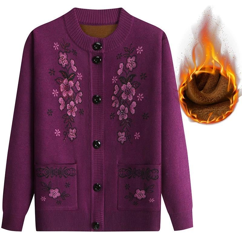 

Бабушкины осенние свитера Женский трикотаж для среднего и пожилого возраста Кардиган для мамы Пожилая весенняя куртка L