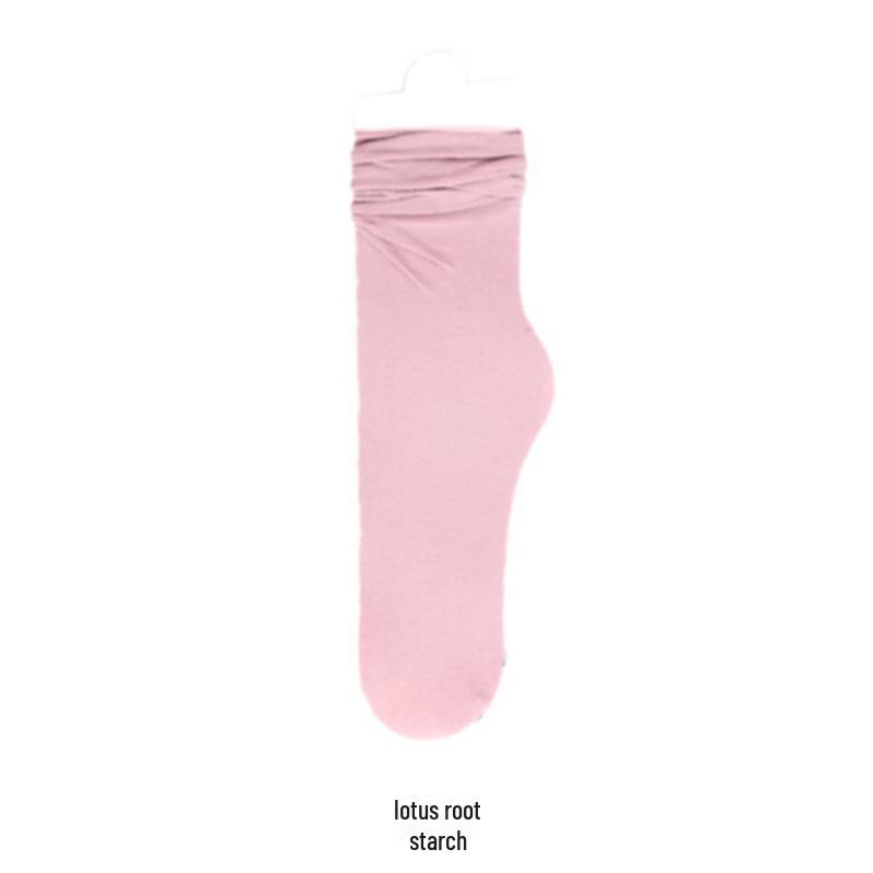 Women's Trendy Mid-Tube Ice Velvet Socks - Solid Colors and Fashionable Curls