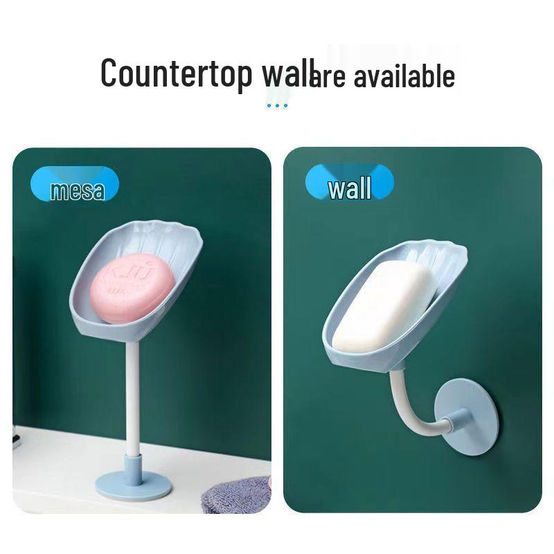 Wall-Mounted Soap Holder: Punch-Free Draining Storage Rack for Bathroom