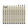 Kusuo Art Black Drawing Pen Set - 12 Quick-Dry, Water & Fade Resistant, Anime Hand-Painted Syringe Liners