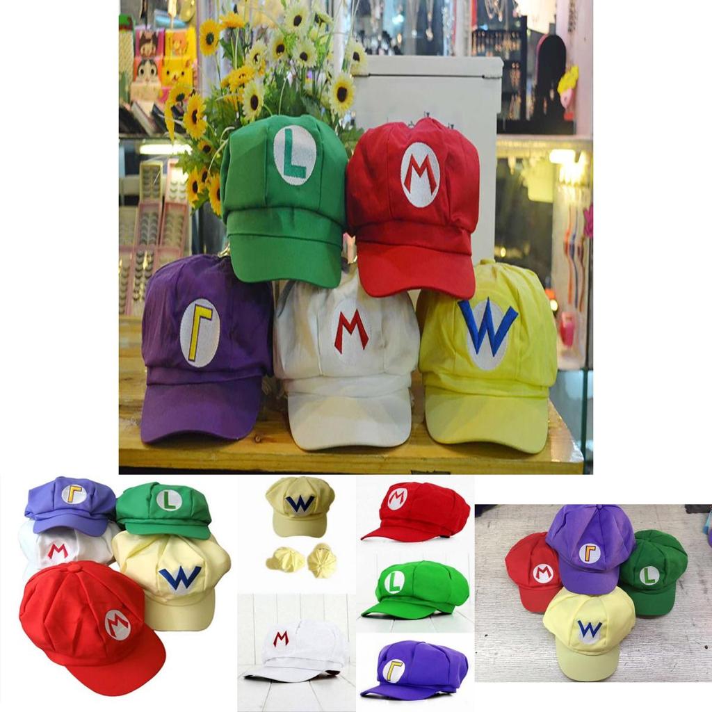 Gorra de Béisbol de Super Mario Bros Luigi Para Adultos y Niños Unisex Accesorio de Disfraz Cosplay