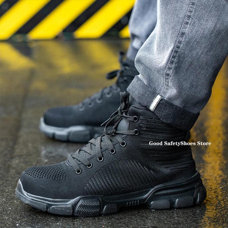 Winter Boots Men Warm Plush Work Shoes Steel Toe Safety Boots Puncture-Proof Indestructible Work Boots Men Women Safety Shoes