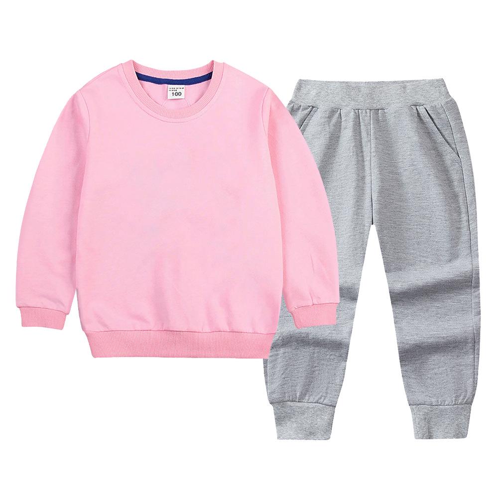 Children's Hoodie & Sweatpants Set: Autumn/Winter Casual Two-Piece with Custom Print Option