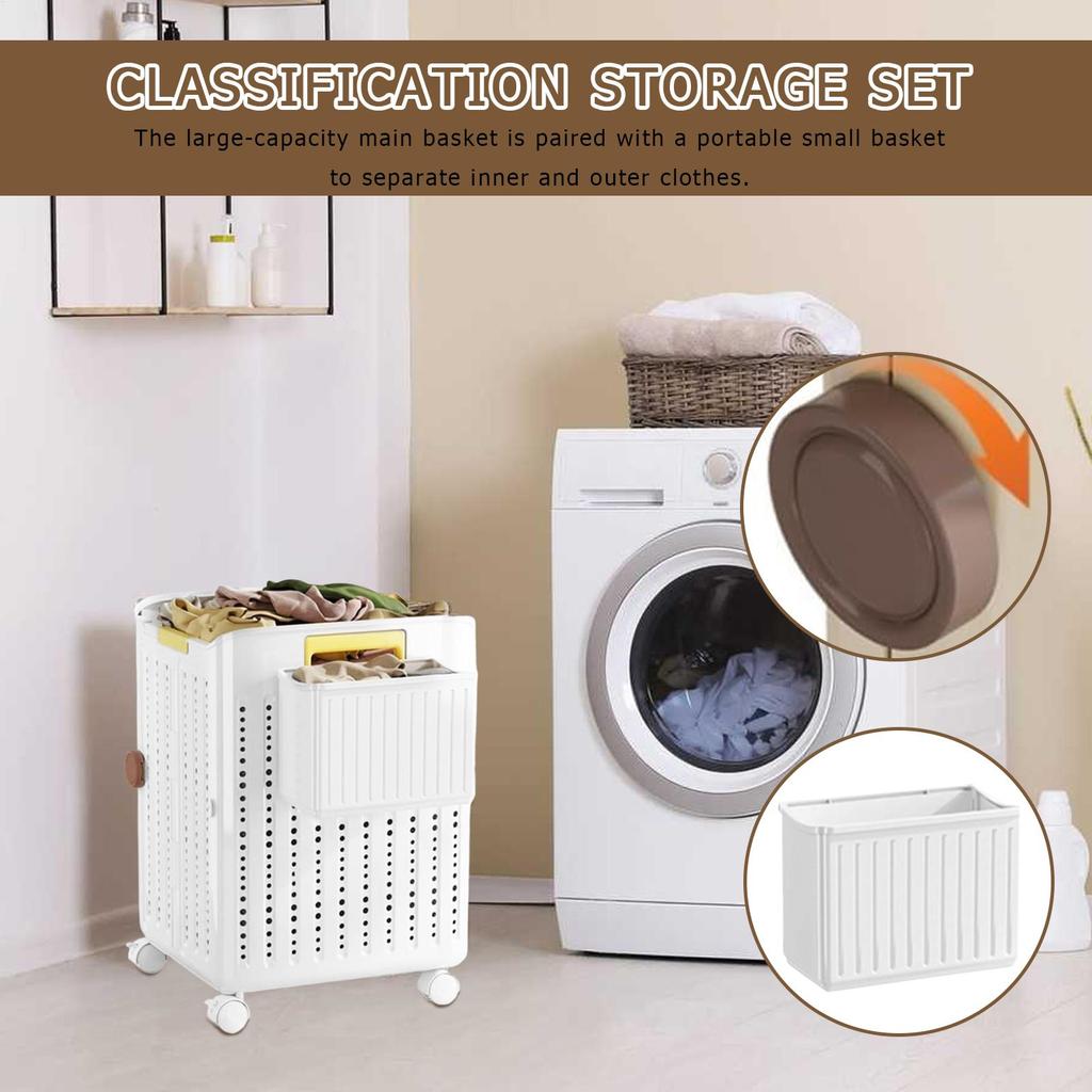Laundry Hamper With Wheels Laundry Basket On Wheels For Dirty Clothes Foldable Clothes Storage Cube For Narrow Corner Bedroom