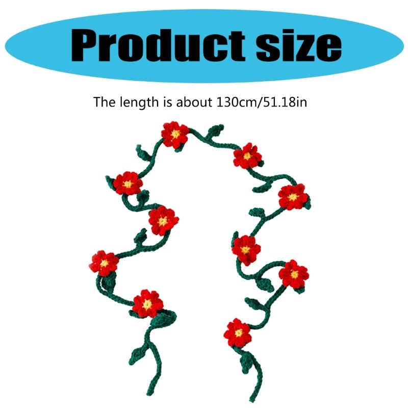 Flower Decorated Long Waist Chain Handmade Beaded Phone Creative Lanyard for Fashionable Women