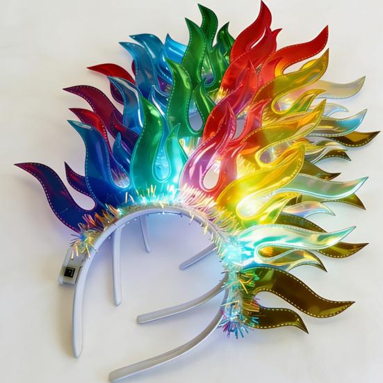 1/2 Stück LED Leuchtendes Stirnband Verstellbar Leicht Holografische Folie Leuchtendes Haarband Herren Damen Feiertags-Tanzparty Haar-Accessoires