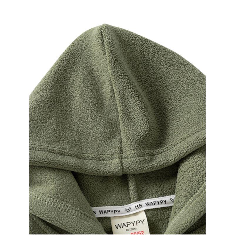 Kids Fleece Hooded Jacket Autumn and Winter Children's Clothing Boys' Bear Zip-up Shirt Boys' Double-Sided Polar Fleece Hoodie