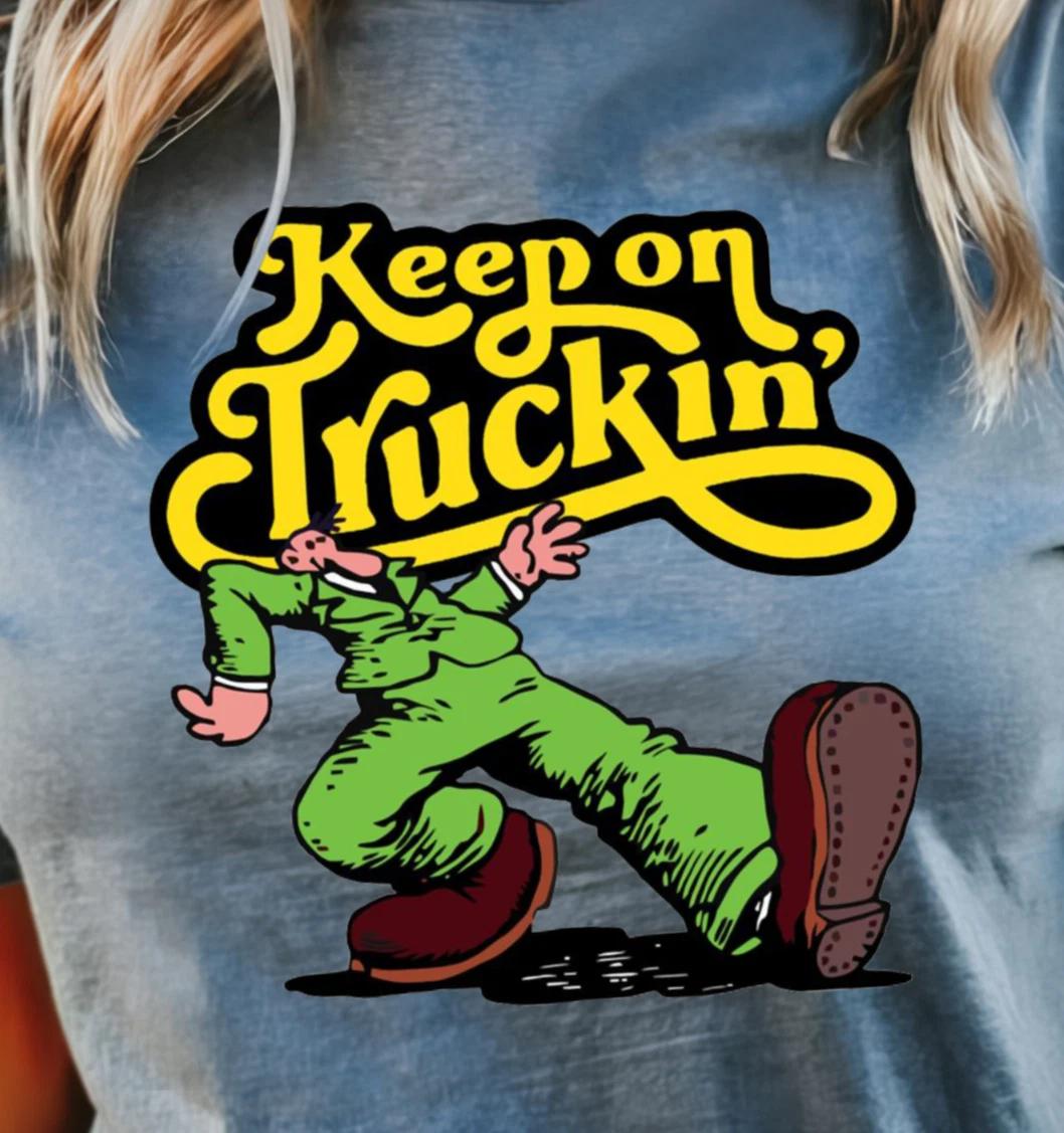 Keep On Truckin T-Shirt | Retro Walking Man Graphic Tee, 70s Vibe Shirt S