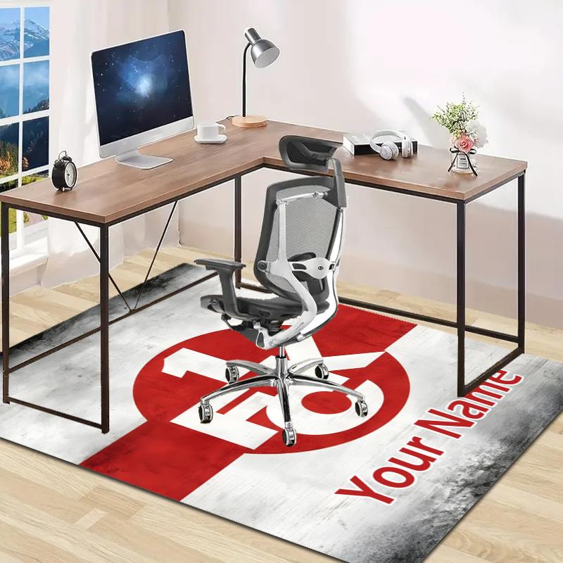 1.FC Kaiserslautern Design Area Rug Personalized Name- Non-Slip, Soft & Cozy Floor Mat for Living Room, Office - Indoor/Outdoor Carpet