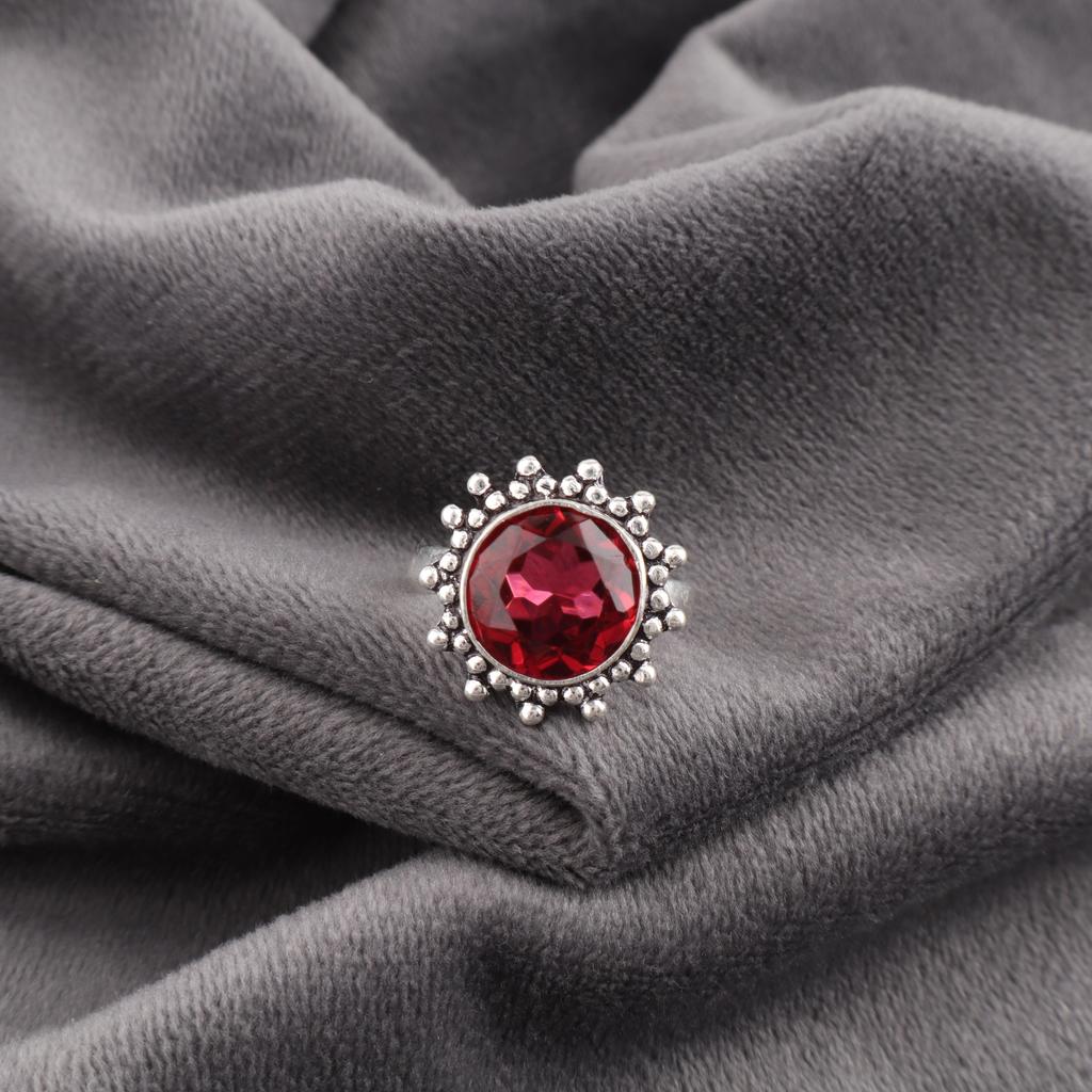 Pink Rubellite Gemstone Jewelry, 925 Sterling Silver Ring, Handmade Charming Ring, Bohemian Rubellite Ring For Grandma Gift