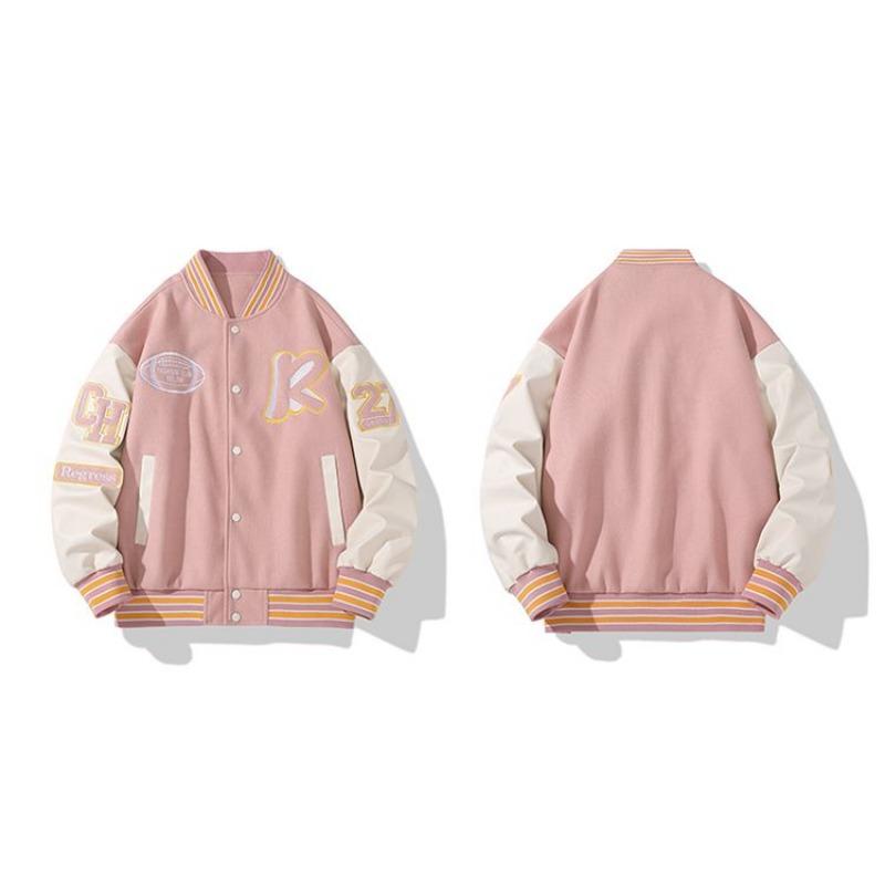 Modna i Wszechstronna Męska Kurtka Bejsbolowa w Amerykańskim Stylu Jesienna Casualowa Haftowana Modna Luźna Kurtka Kardigan dla Pary
